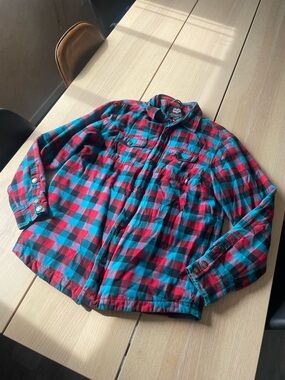 Saga Outerwear Plaid Coat with custom embroidery mens size large *no hood